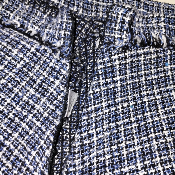 Lily by Firmiana blue and white plaid skirt with fringe hem, size M - Picture 6 of 8